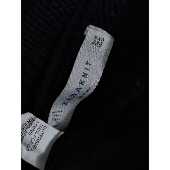 3/$20 Zara Black Sweater Crochet Fringe Top Sweatshirt Chunky Knit Top Size M - Picture 7 of 7